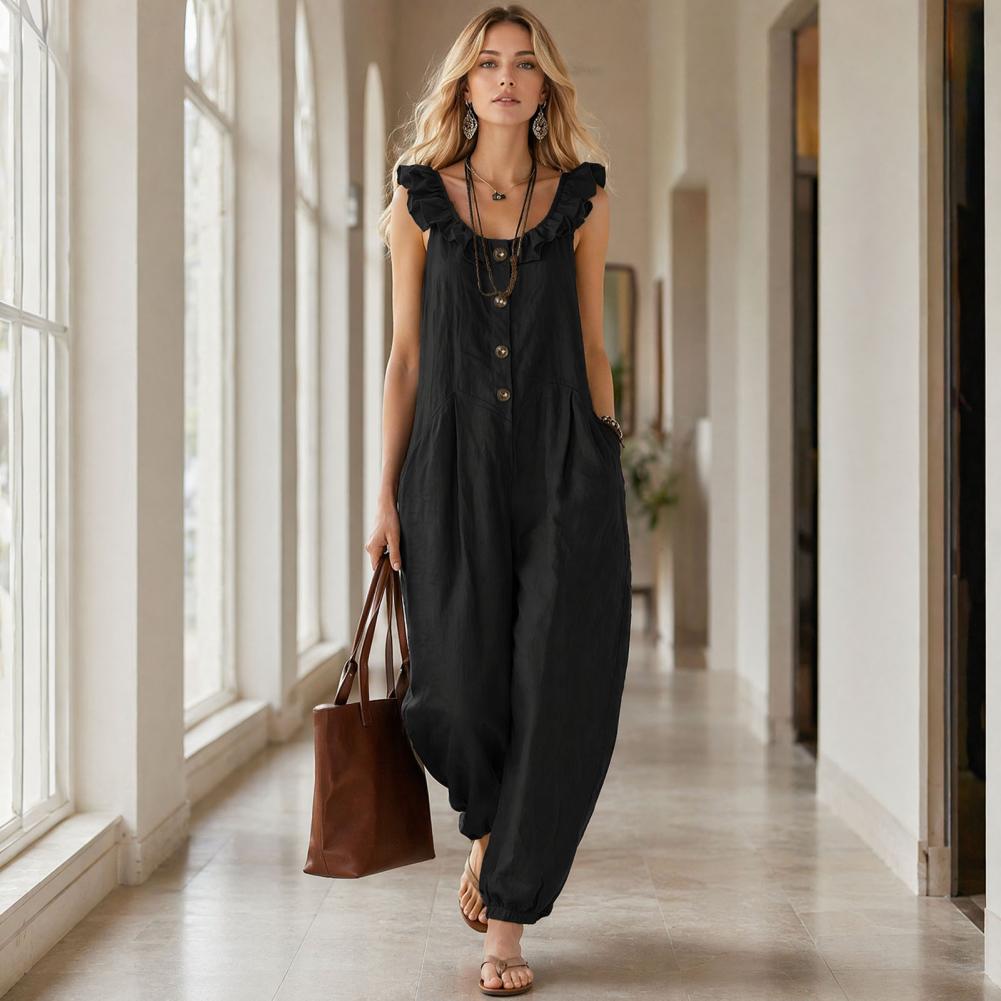 Relaxed Fit Romper Women Women - Jumpsuit Linen Relaxed บทวิจารณ์และราคา