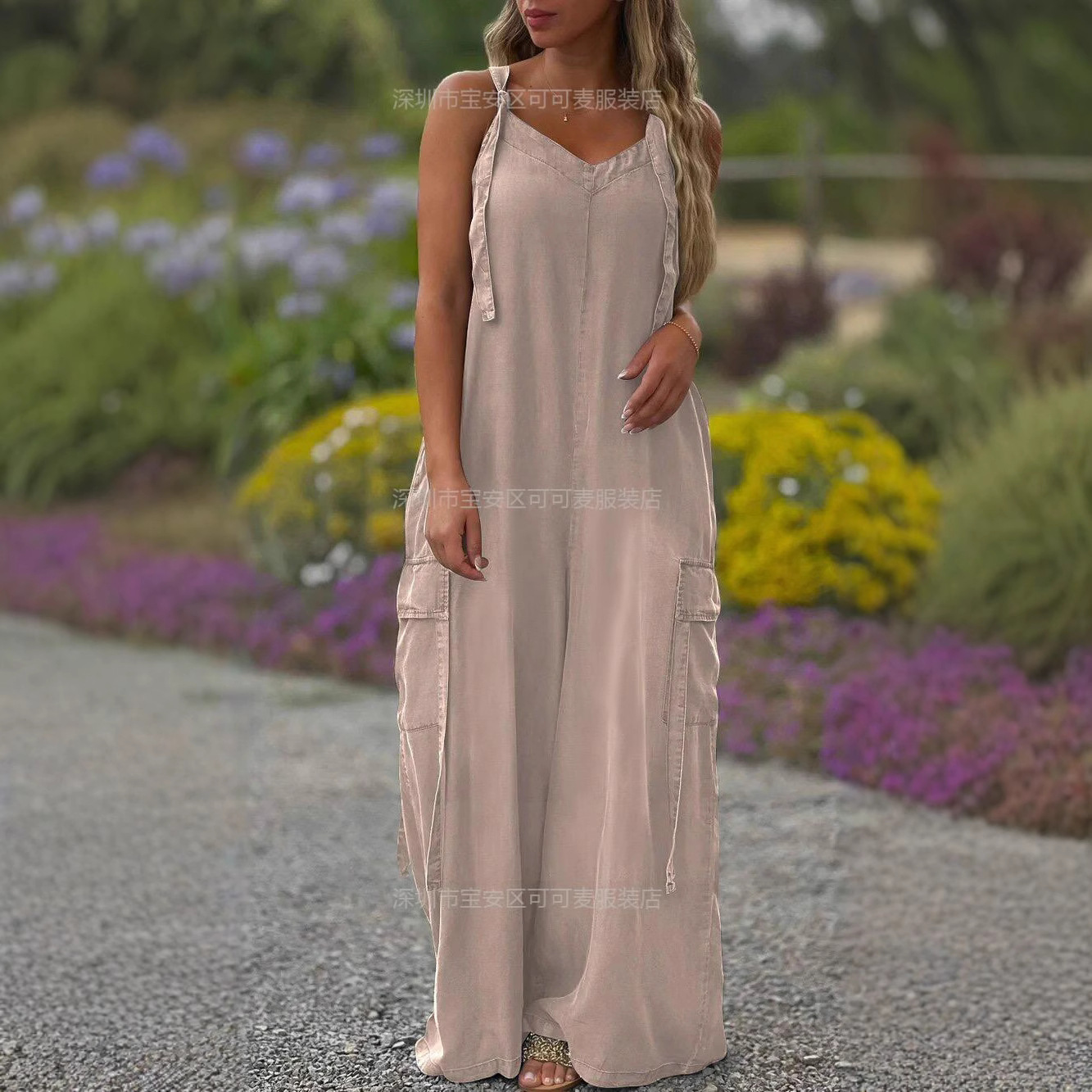 Loose Summer Jumpsuit Casual L - Jumpsuit Linen Relaxed บทวิจารณ์และราคา