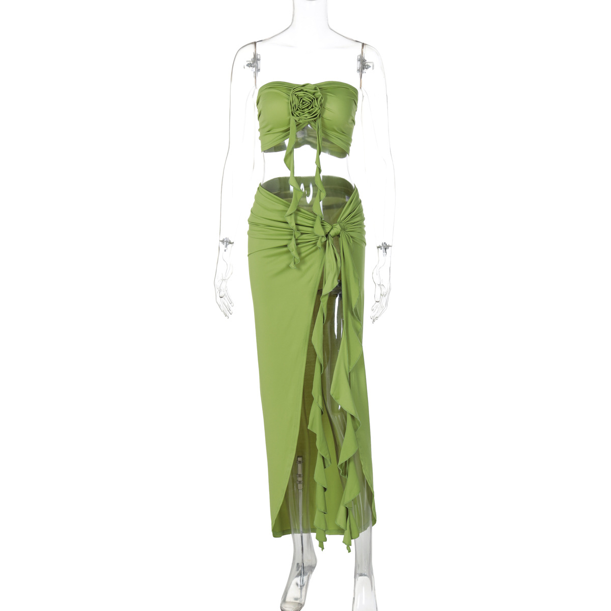 New Women Ruffles Split Midi S - Midi Skirt Floral บทวิจารณ์และราคา
