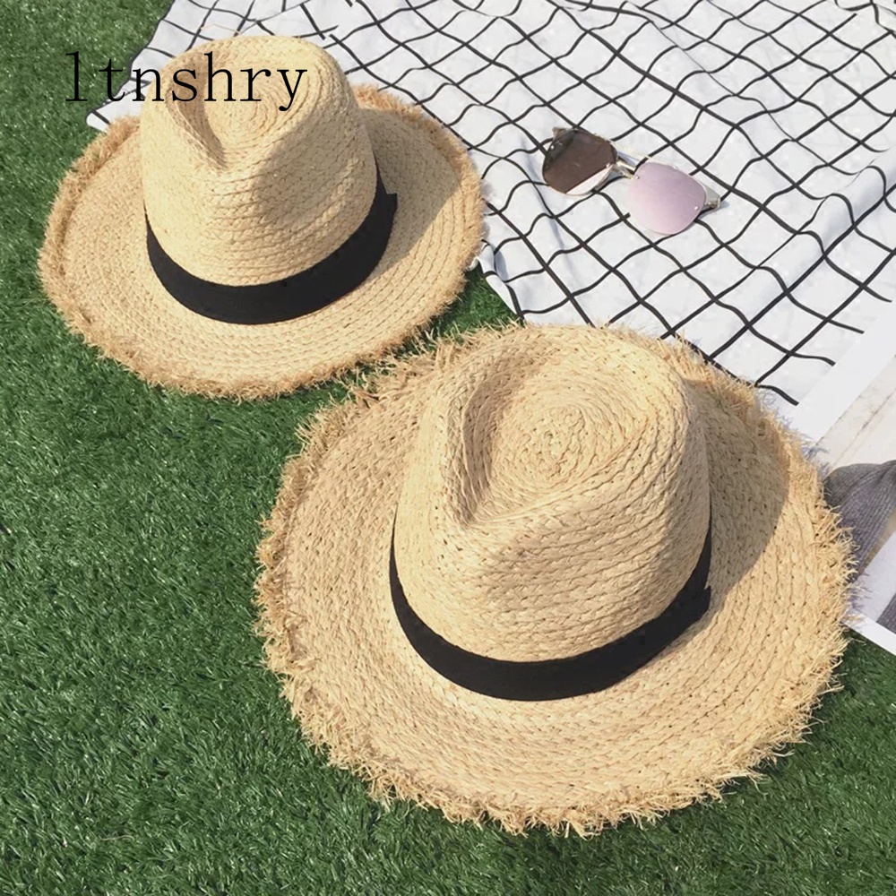 new Wide Brim Raffia Sun Hat f - Hat Floppy Wide บทวิจารณ์และราคา