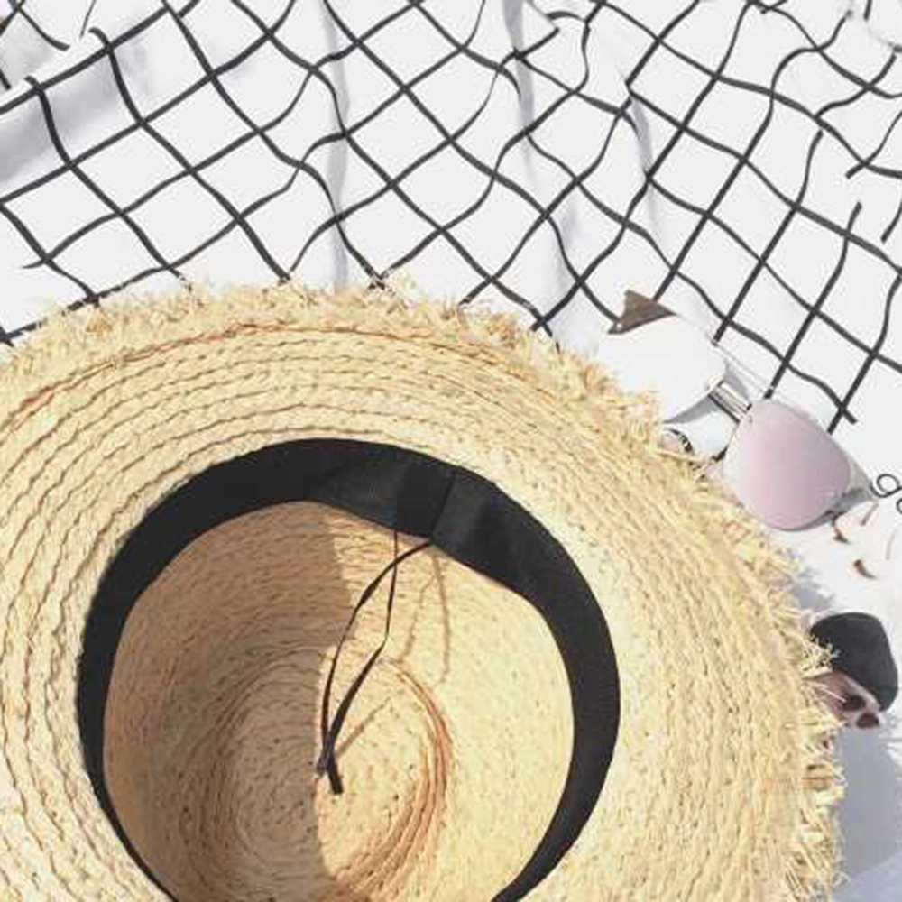 new Wide Brim Raffia Sun Hat f - Hat Floppy Wide บทวิจารณ์และราคา