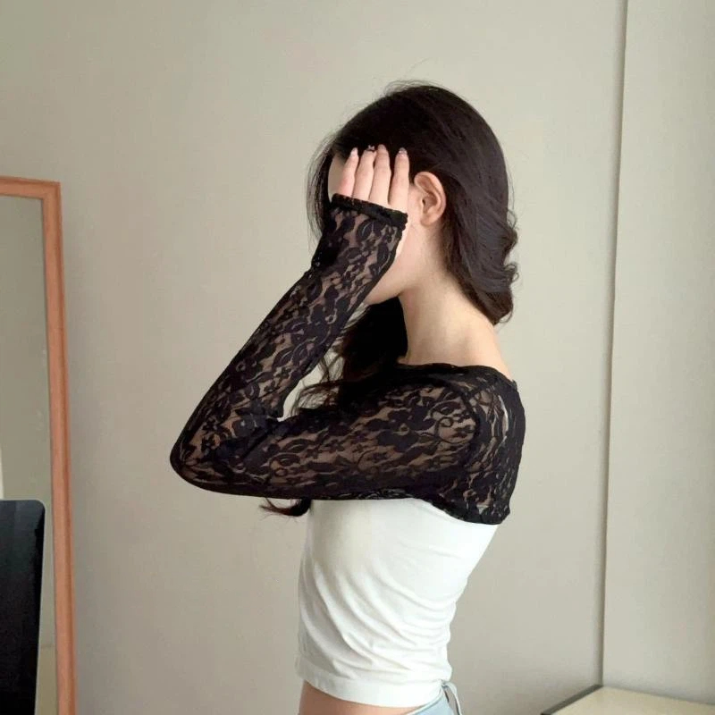 Sexy Hollow Out See Through La - Crop Top Crochet บทวิจารณ์และราคา
