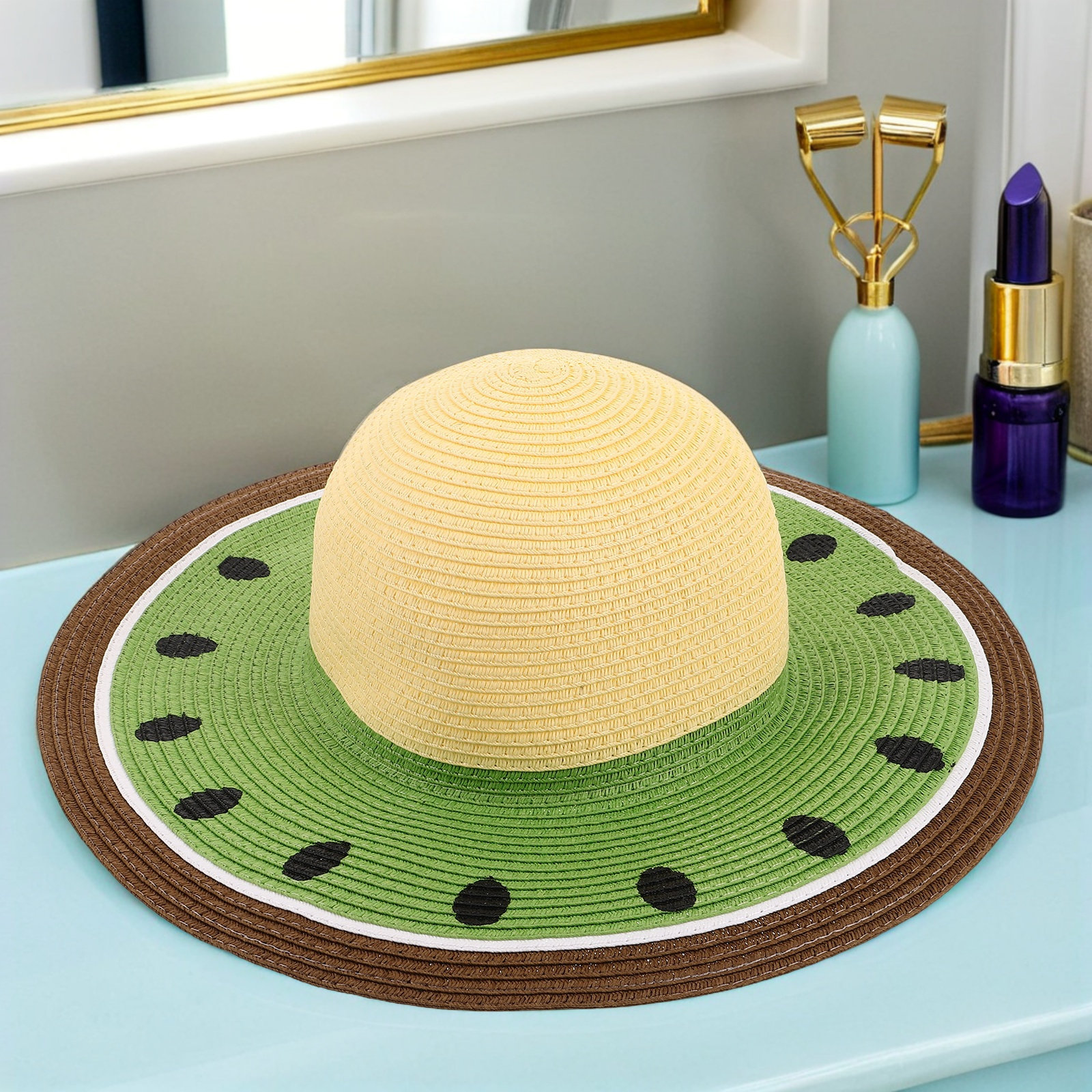 Women Watermelon Straw Sun Hat - Hat Floppy Wide บทวิจารณ์และราคา