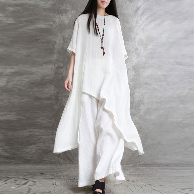 Women's Cotton Linen 2-piece S - Linen Pant Wide บทวิจารณ์และราคา