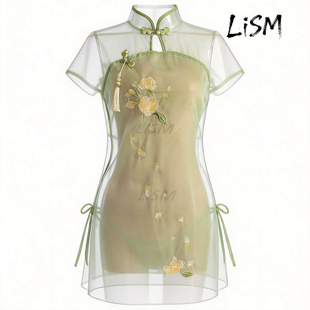 LiSM Women's Cheongsam Pajamas - Kimono Sheer Floral บทวิจารณ์และราคา