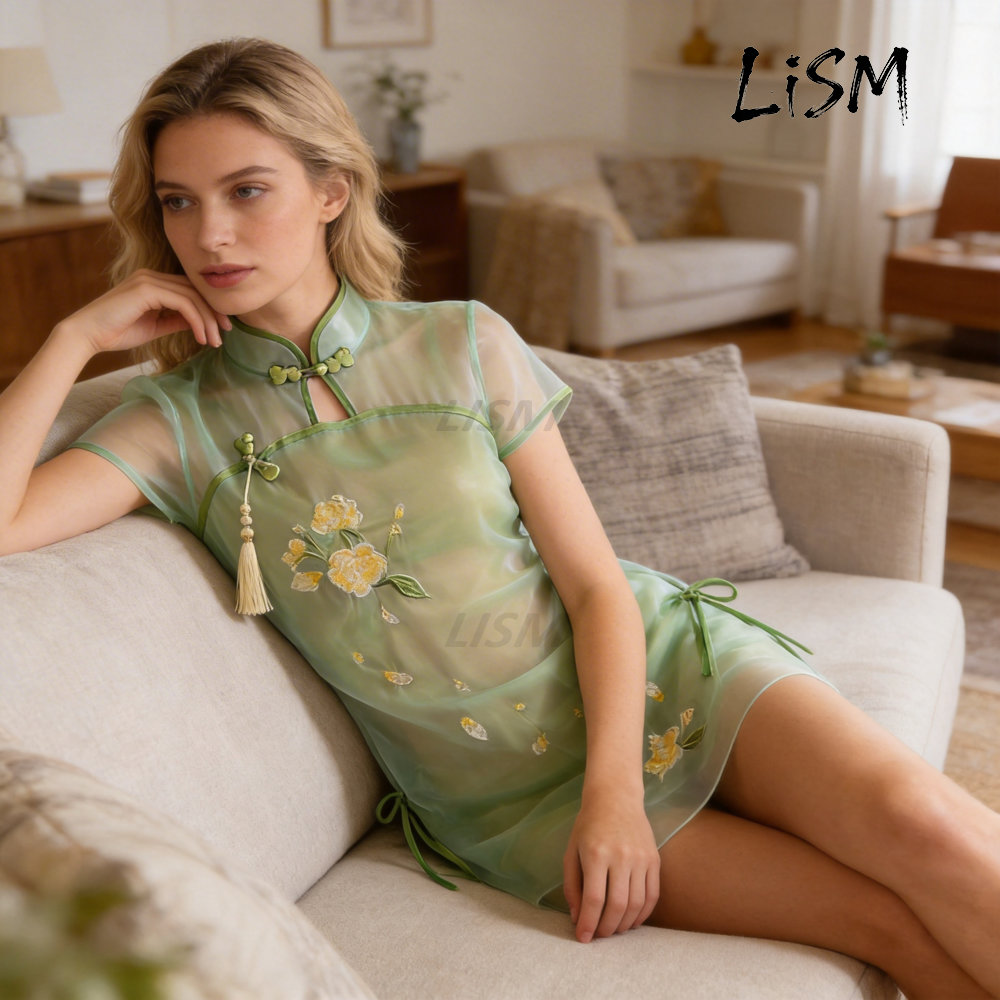 LiSM Women's Cheongsam Pajamas - Kimono Sheer Floral บทวิจารณ์และราคา