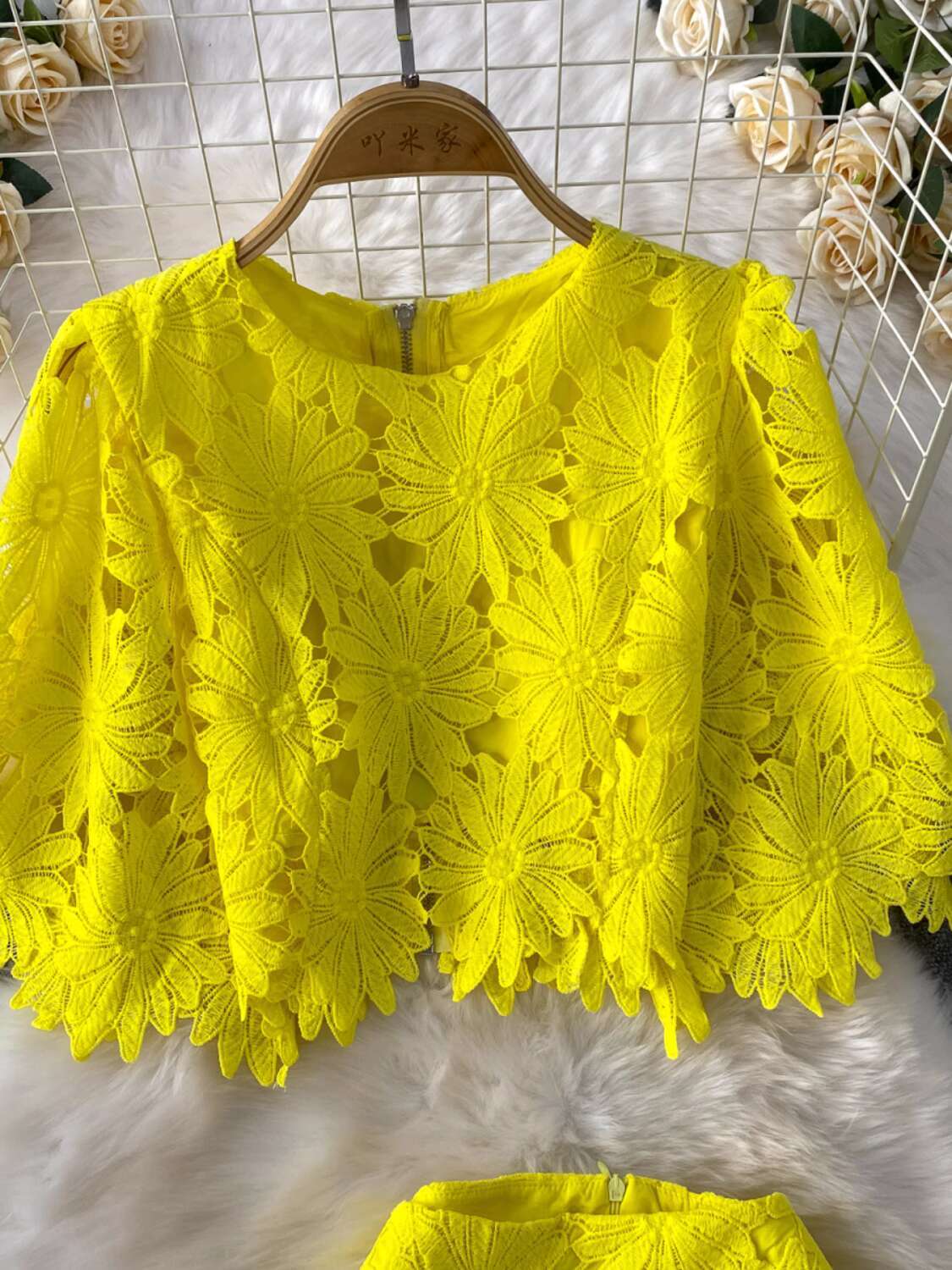 Elegant 2 Piece Set Women Summ - Crop Top Crochet บทวิจารณ์และราคา