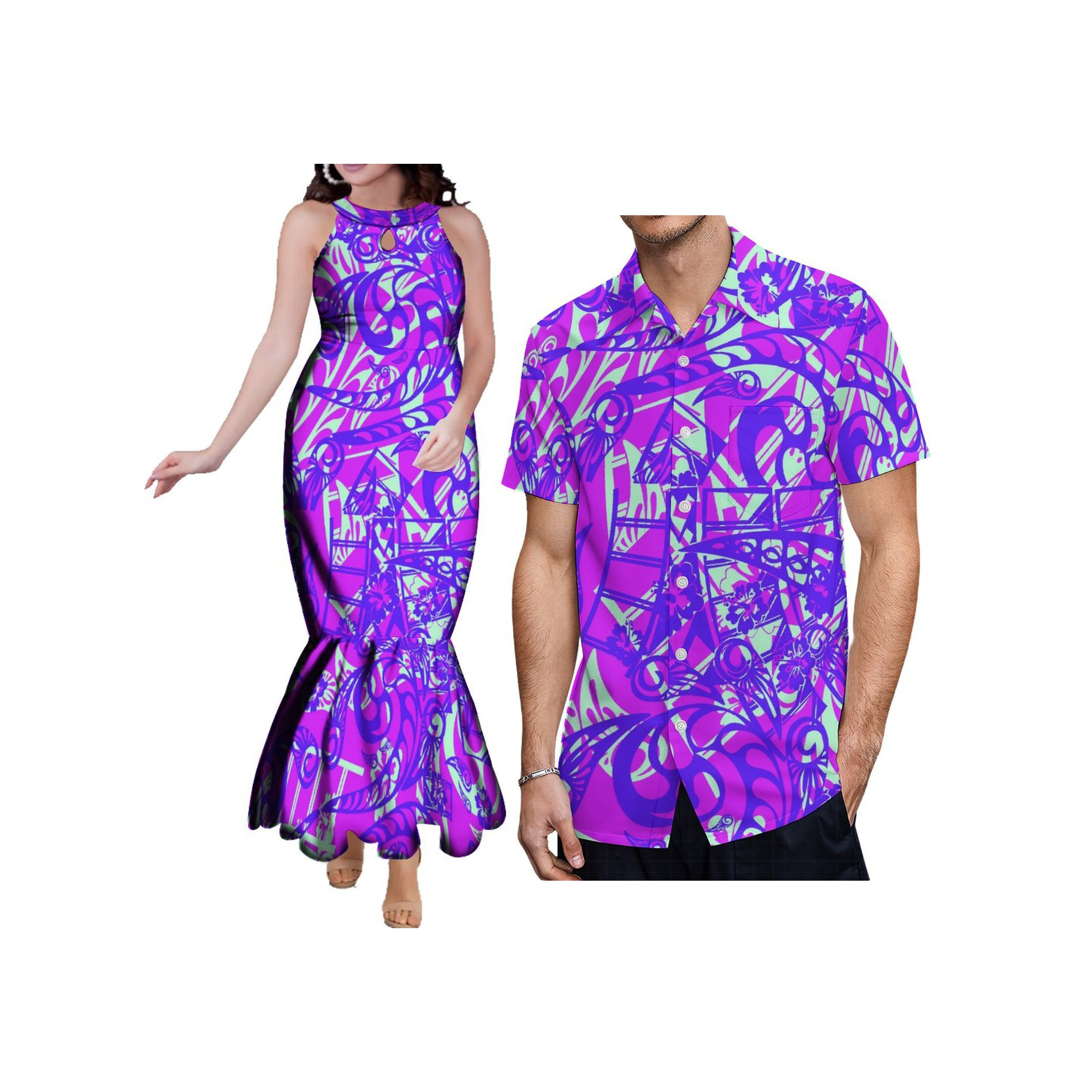 Customized Couples Clothes Big - Maxi Dress Halter บทวิจารณ์และราคา