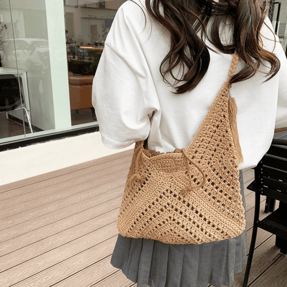 Simple Bohemian Knitted Should - Tote Bag Beach บทวิจารณ์และราคา