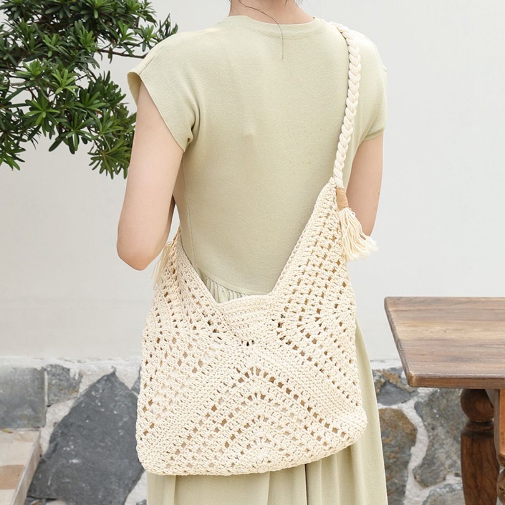 Simple Bohemian Knitted Should - Tote Bag Beach บทวิจารณ์และราคา
