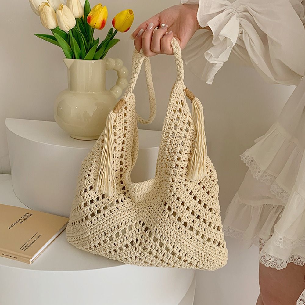 Simple Bohemian Knitted Should - Tote Bag Beach บทวิจารณ์และราคา