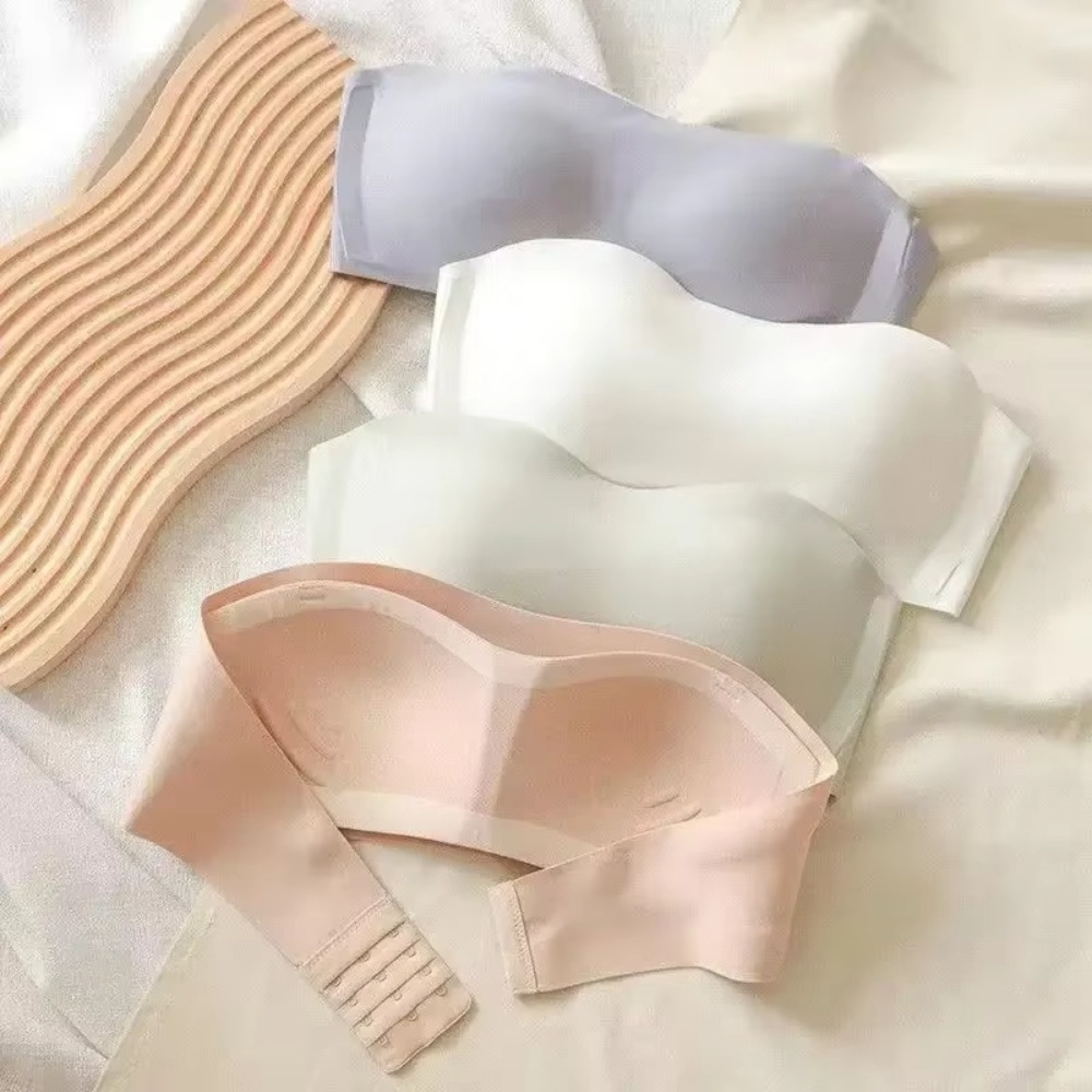 Solid Color Strapless Wrapped  - Bralette Triangle Set บทวิจารณ์และราคา