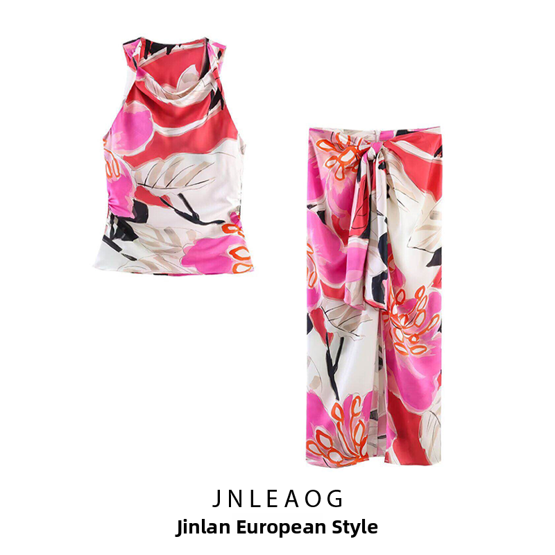 JNLEAOG Summer New Women's Sil - Midi Skirt Floral บทวิจารณ์และราคา