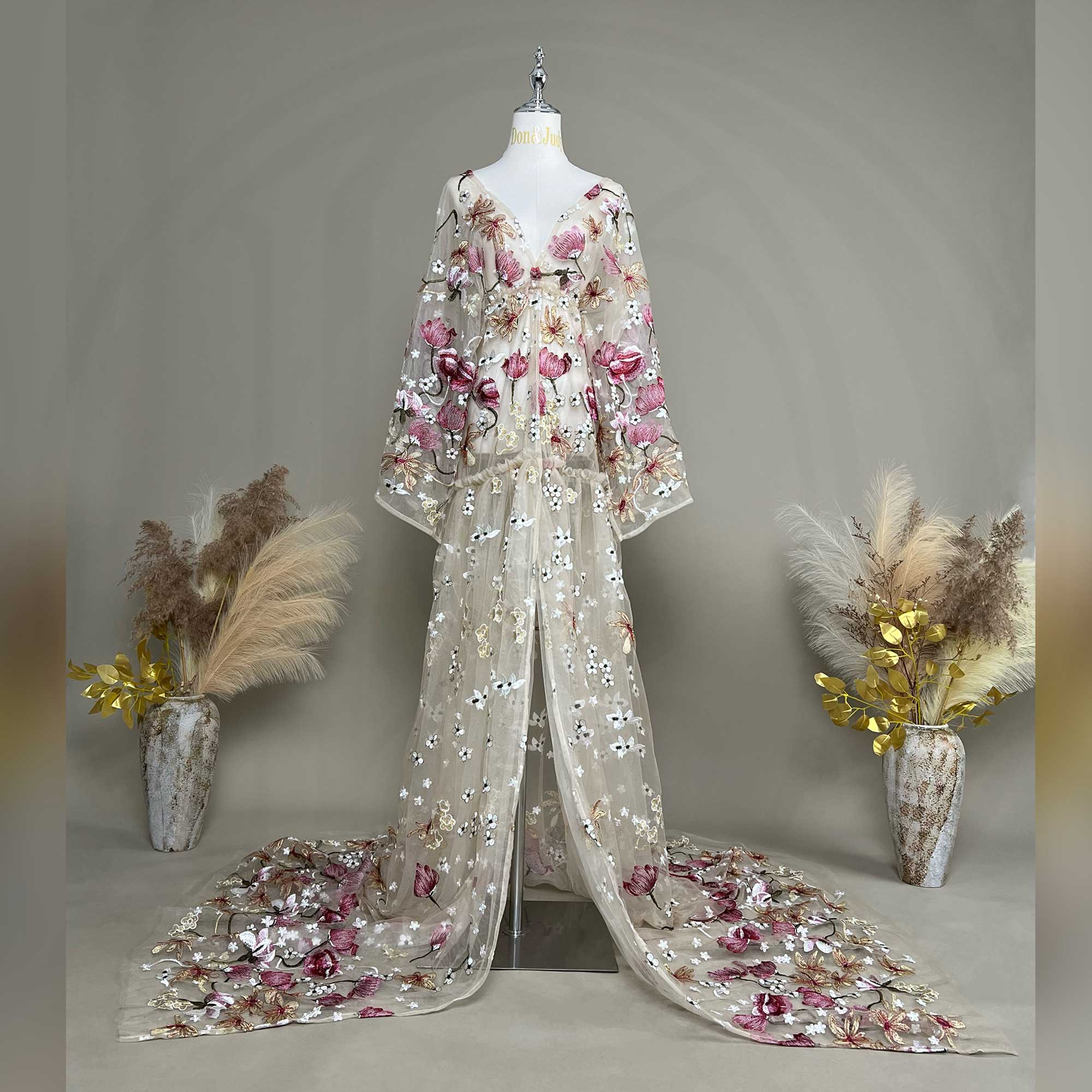 Don&Judy Butterfly Appliqués a - Kimono Sheer Floral บทวิจารณ์และราคา
