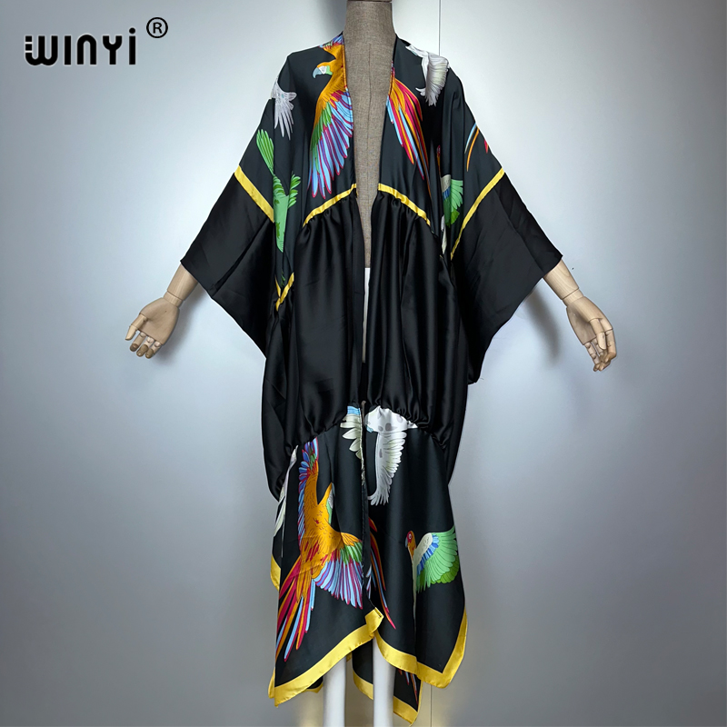 WINYI print boho kimono maxi b - Cover Up Kaftan บทวิจารณ์และราคา