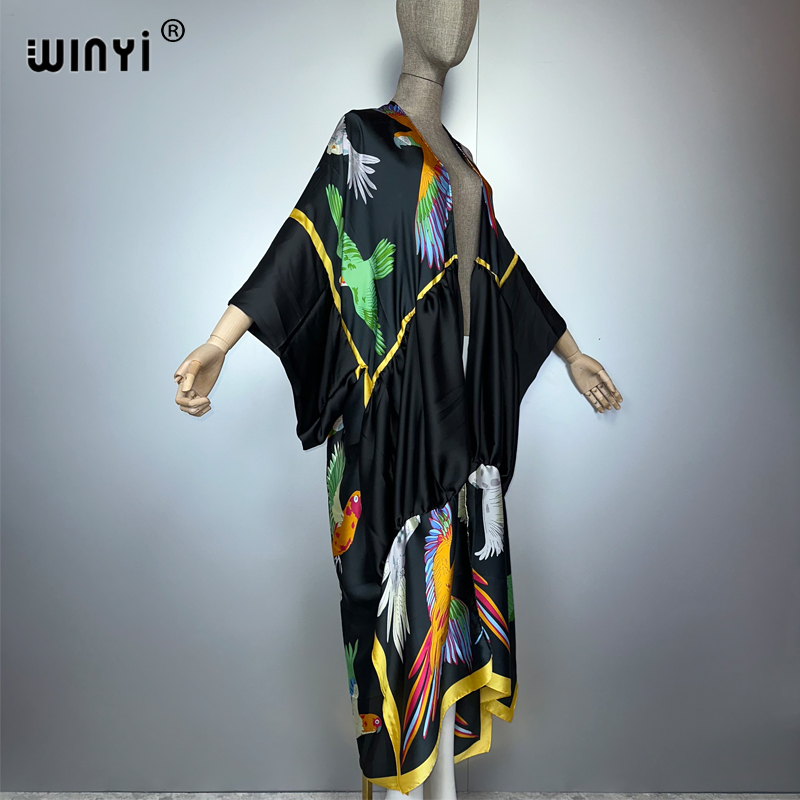 WINYI print boho kimono maxi b - Cover Up Kaftan บทวิจารณ์และราคา