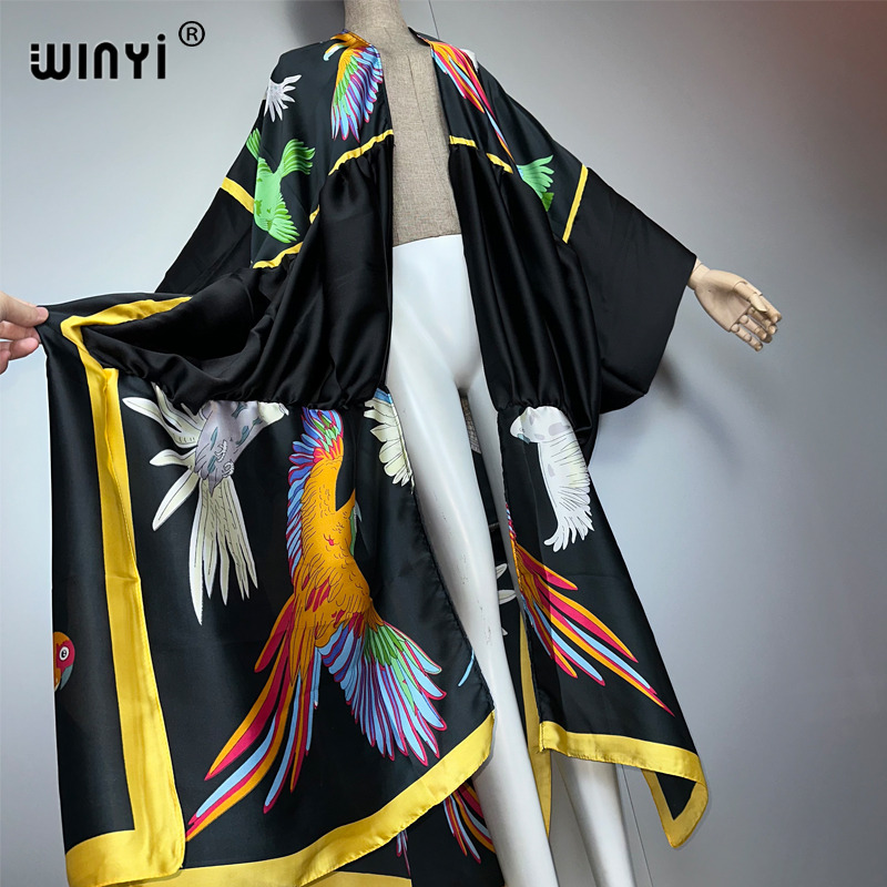 WINYI print boho kimono maxi b - Cover Up Kaftan บทวิจารณ์และราคา