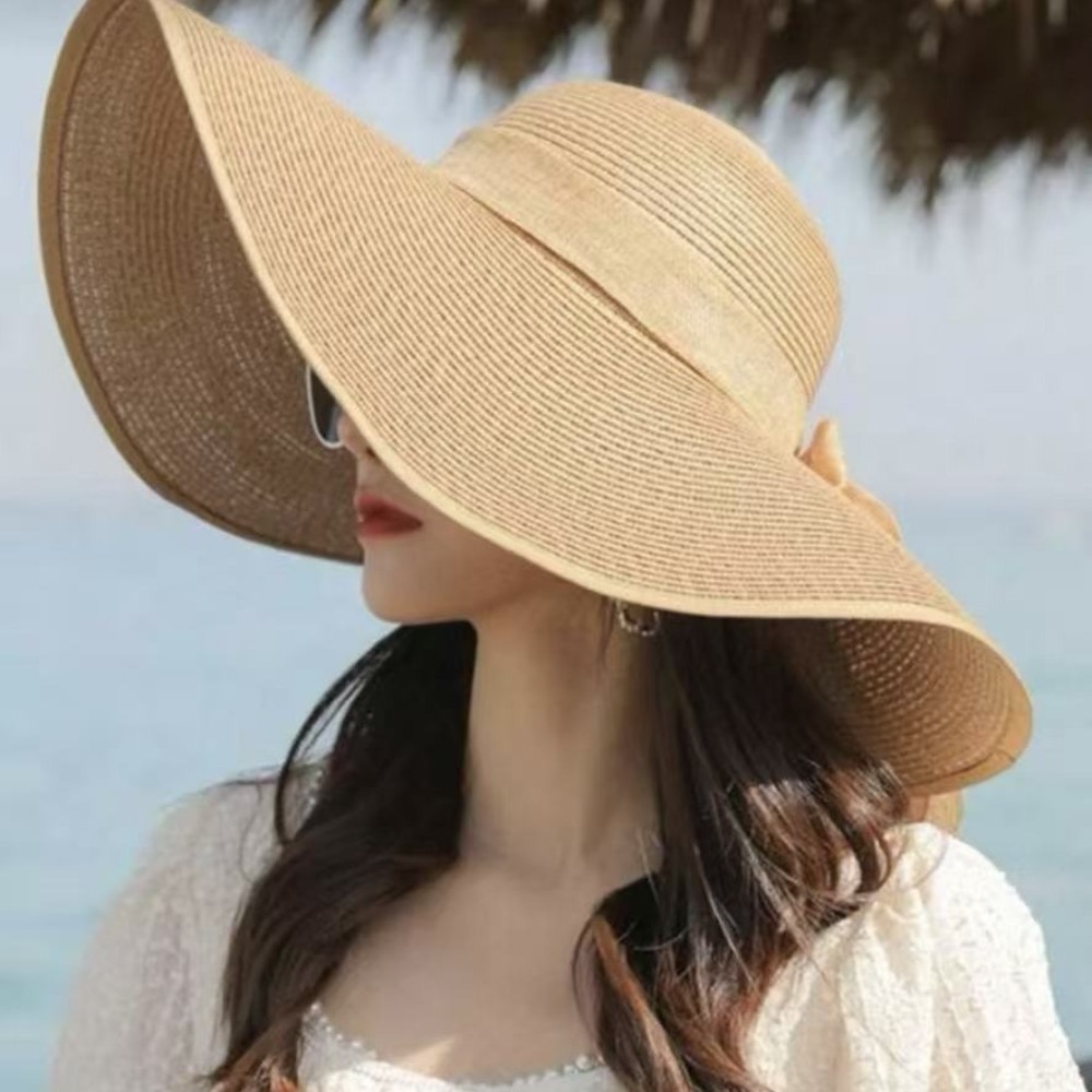 Women Summer Wide Brim Straw H - Hat Floppy Wide บทวิจารณ์และราคา
