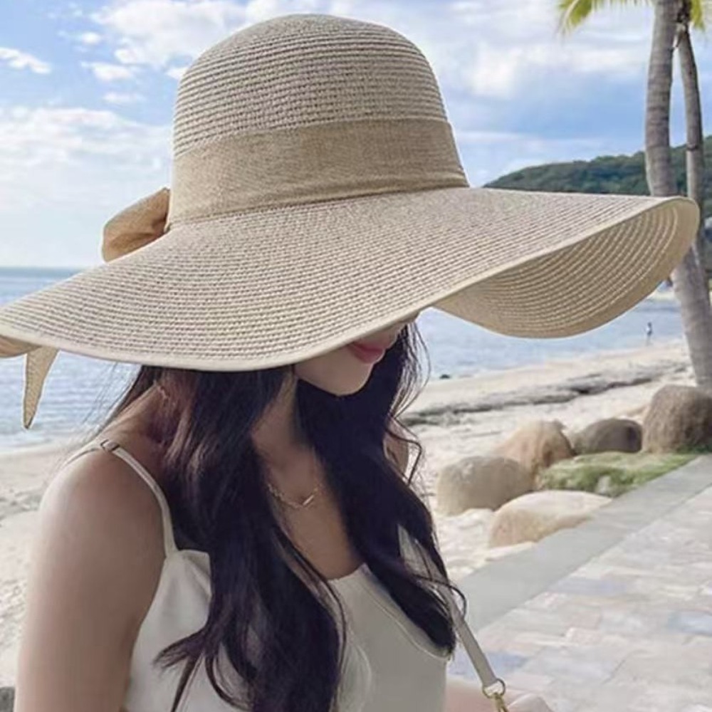 Women Summer Wide Brim Straw H - Hat Floppy Wide บทวิจารณ์และราคา