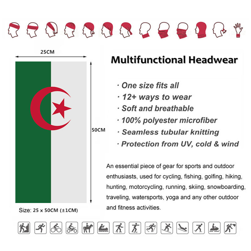 Algeria Flag Printed Bandana H - Headband Summer Knit บทวิจารณ์และราคา