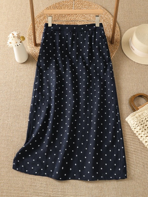 High Waist Floral Half Skirt T - Midi Skirt Floral บทวิจารณ์และราคา
