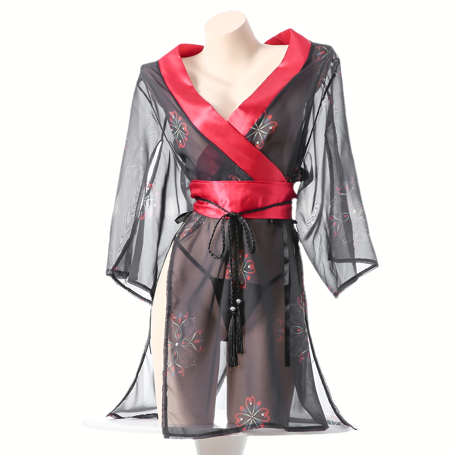 Women's Black Sheer Mesh Japan - Kimono Sheer Floral บทวิจารณ์และราคา