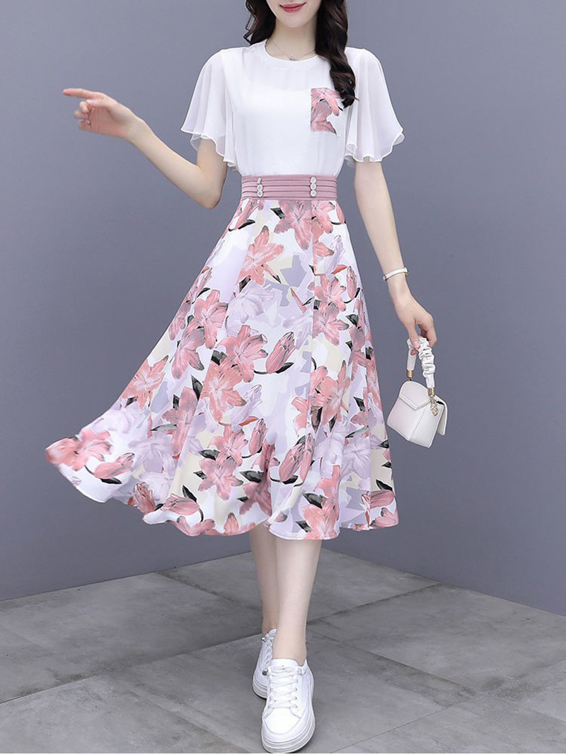 Women's Suits Summer 2022 New  - Romper Floral Print บทวิจารณ์และราคา