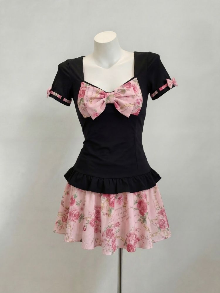 Women's Sweet Floral Print Two - Romper Floral Print บทวิจารณ์และราคา