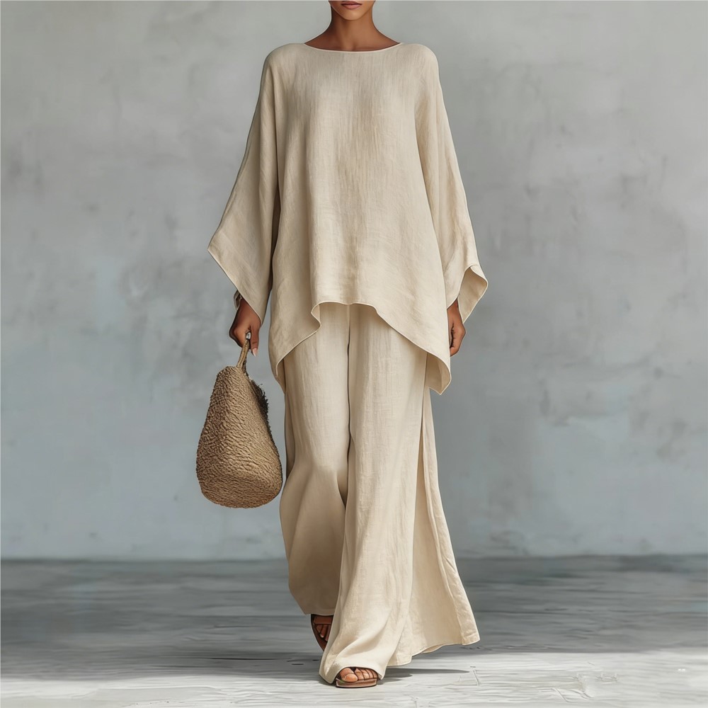Fashion Linen Loose Long-sleev - Linen Pant Wide บทวิจารณ์และราคา