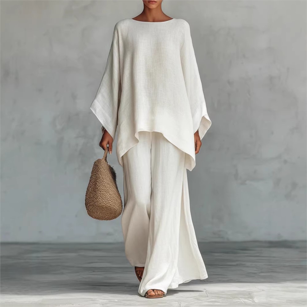 Fashion Linen Loose Long-sleev - Linen Pant Wide บทวิจารณ์และราคา