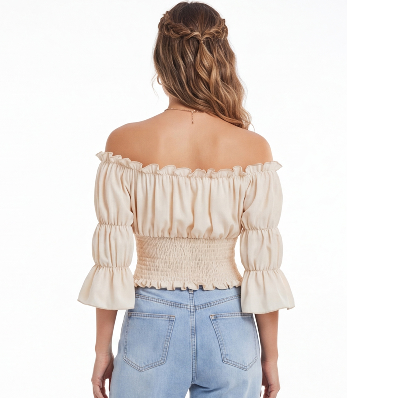 Renaissance Blouse Women Top w - Blouse Off Shoulder บทวิจารณ์และราคา