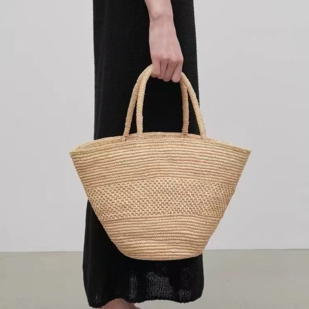 Large Capacity Raffia Straw Ba - Crochet Bag Raffia บทวิจารณ์และราคา
