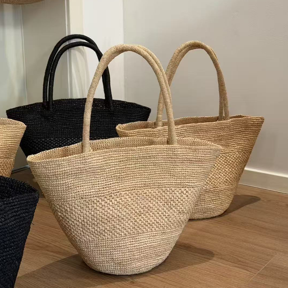Large Capacity Raffia Straw Ba - Crochet Bag Raffia บทวิจารณ์และราคา