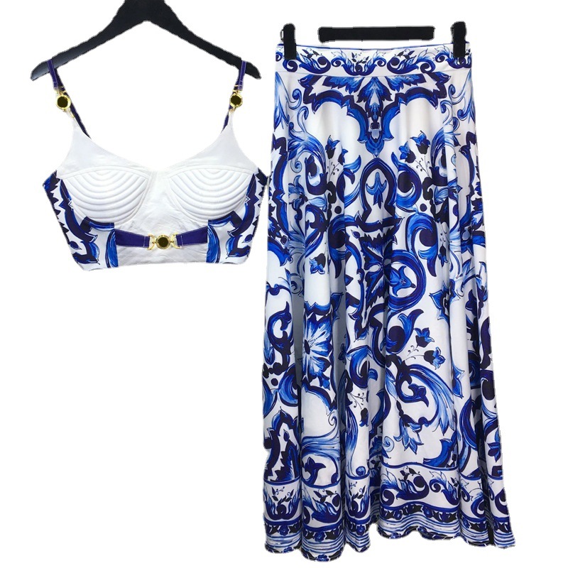 Summer Bohemain Blue And White - Romper Floral Print บทวิจารณ์และราคา