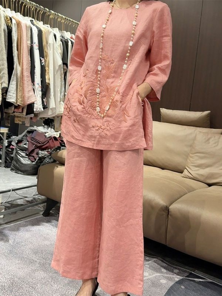 High-End Lightweight Cotton Li - Linen Pant Wide บทวิจารณ์และราคา