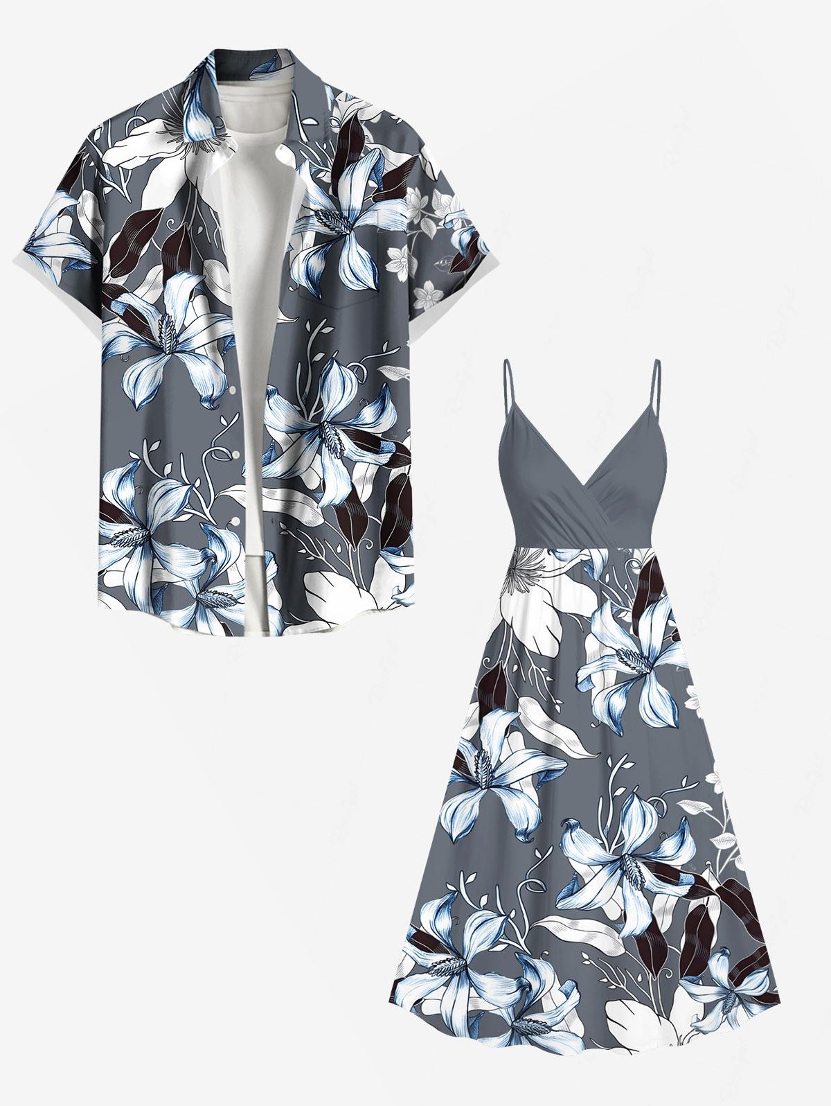 Flowers Leaf Printed Plus Size - Romper Floral Print บทวิจารณ์และราคา