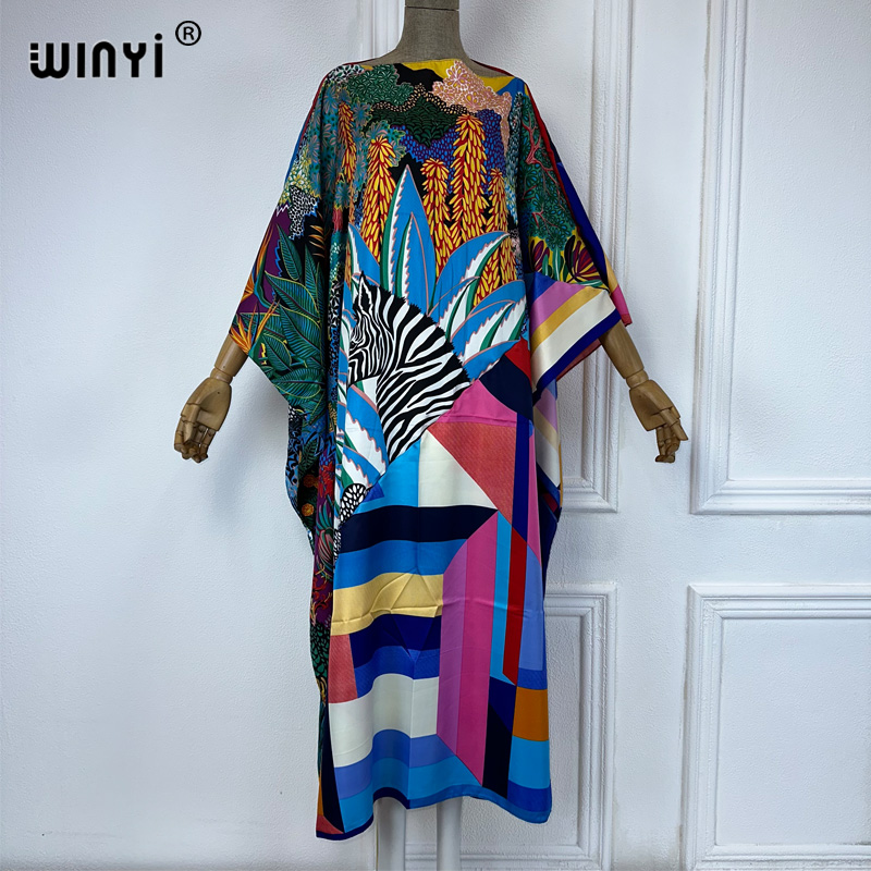 WINYI new high quality Print k - Cover Up Kaftan บทวิจารณ์และราคา