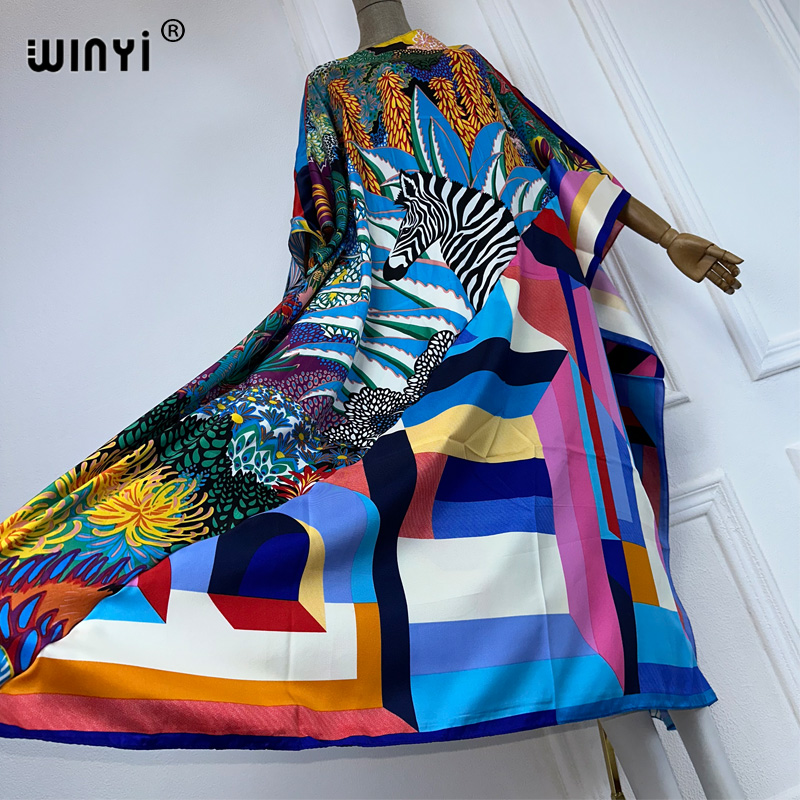 WINYI new high quality Print k - Cover Up Kaftan บทวิจารณ์และราคา
