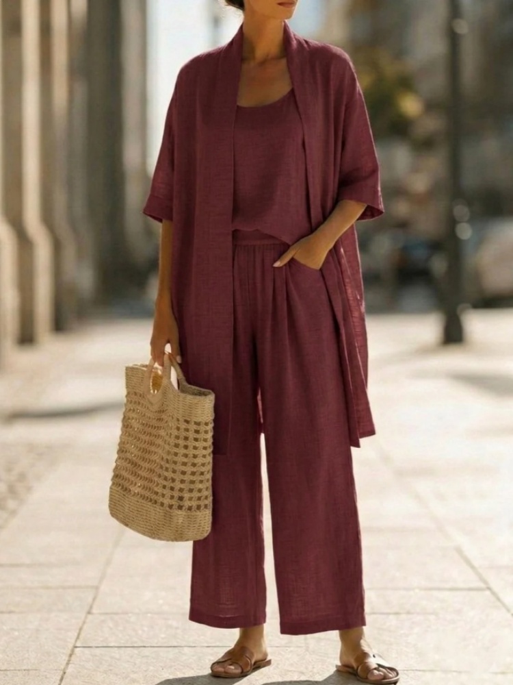 Casual Solid Cotton Linen Loos - Linen Pant Wide บทวิจารณ์และราคา