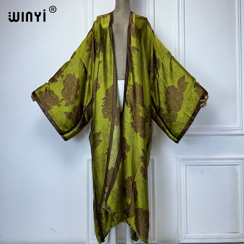 WINYI Africa boho print Kimono - Cover Up Kaftan บทวิจารณ์และราคา