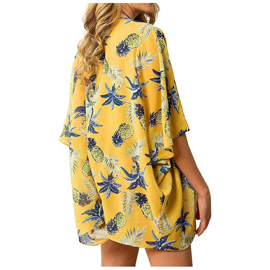 Women's Loose Sheer Chiffon Ki - Kimono Sheer Floral บทวิจารณ์และราคา