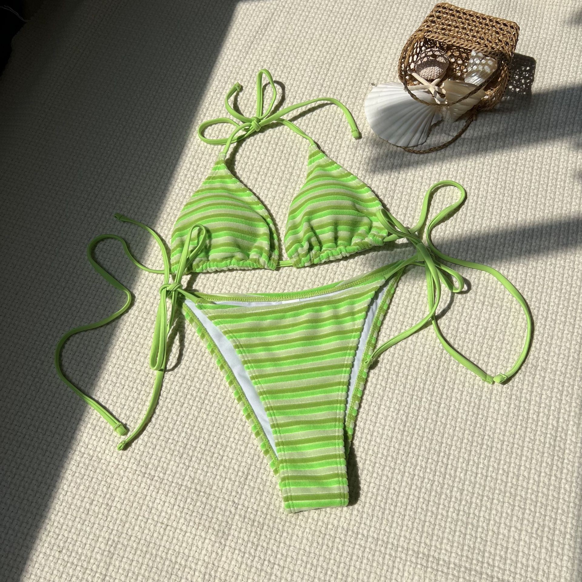 Hot Lingerie Bikini Triangle T - Swimsuit Bikini Ruched บทวิจารณ์และราคา