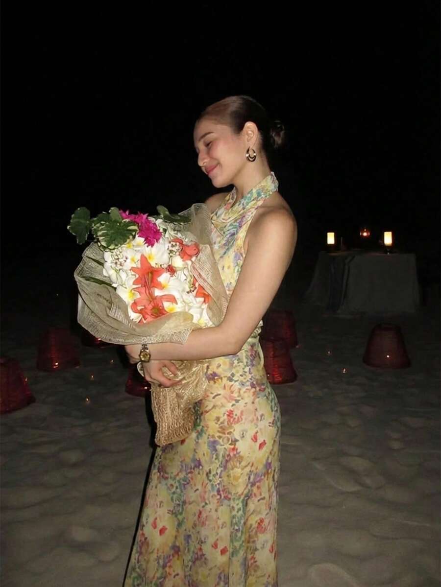 Womens Floral Maxi Halter Back - Maxi Dress Halter บทวิจารณ์และราคา