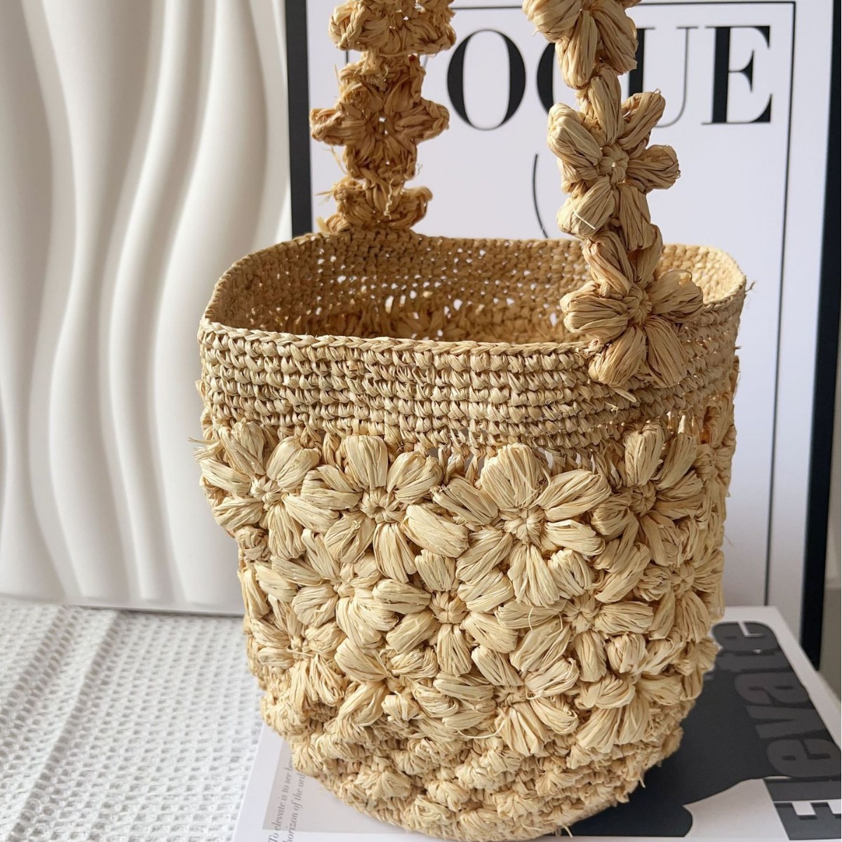 Women Summer Raffia Woven Buck - Crochet Bag Raffia บทวิจารณ์และราคา