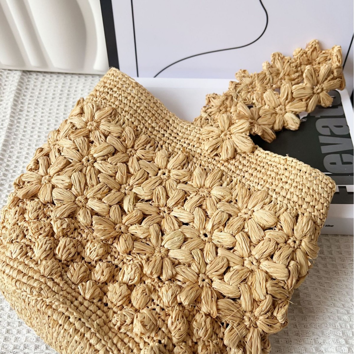 Women Summer Raffia Woven Buck - Crochet Bag Raffia บทวิจารณ์และราคา