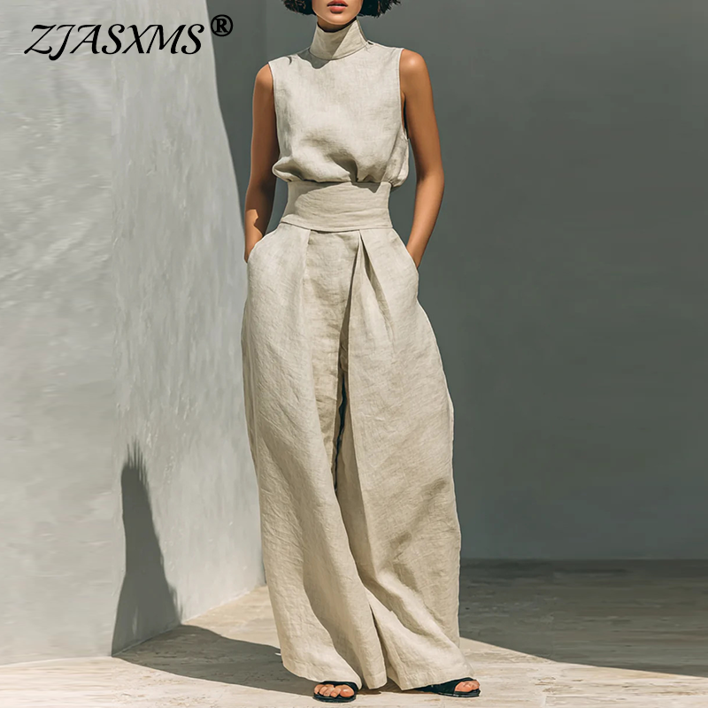 Vintage Solid Cotton Linen Sui - Linen Pant Wide บทวิจารณ์และราคา