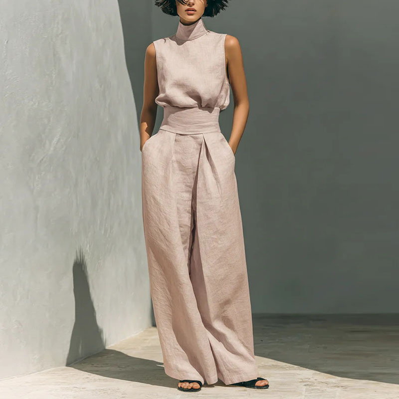 Vintage Solid Cotton Linen Sui - Linen Pant Wide บทวิจารณ์และราคา