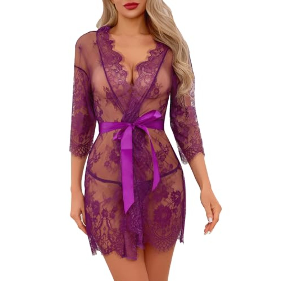 Narcisse Women's Floral Lace K - Kimono Sheer Floral บทวิจารณ์และราคา