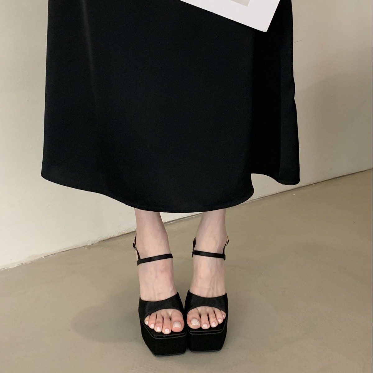 2026 Women's Black Strappy Pla - Sandal Strappy Heeled บทวิจารณ์และราคา